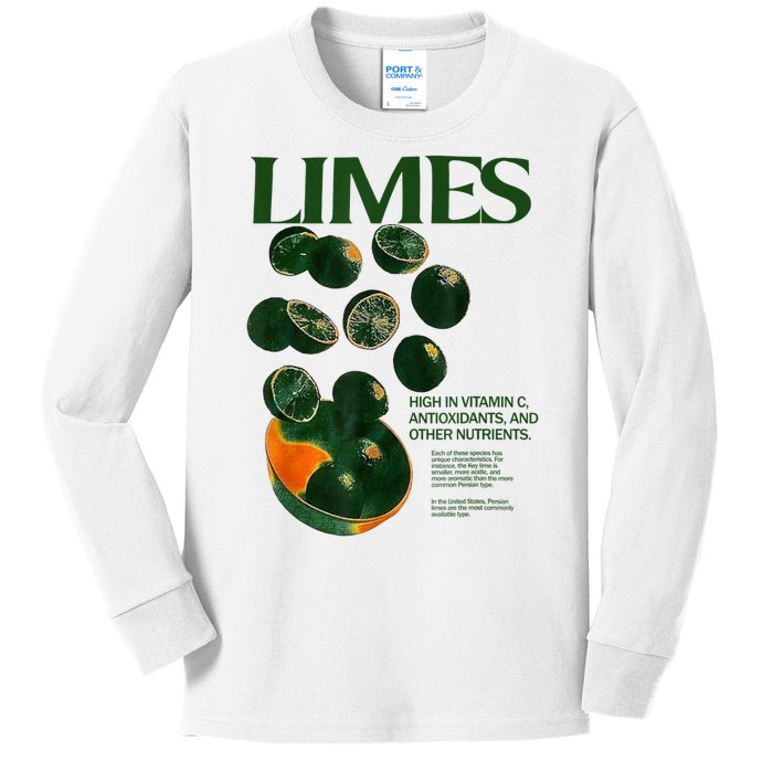 Limes Funny High In Vitamin C Antioxidants Other Nutrients Kids Long Sleeve Shirt