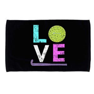 Love Field Hockey Fun Birthday Microfiber Hand Towel