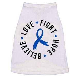 Love Fight Hope And Believe Colon Cancer Awareness Doggie Tank