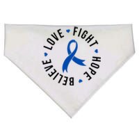 Love Fight Hope And Believe Colon Cancer Awareness USA-Made Doggie Bandana