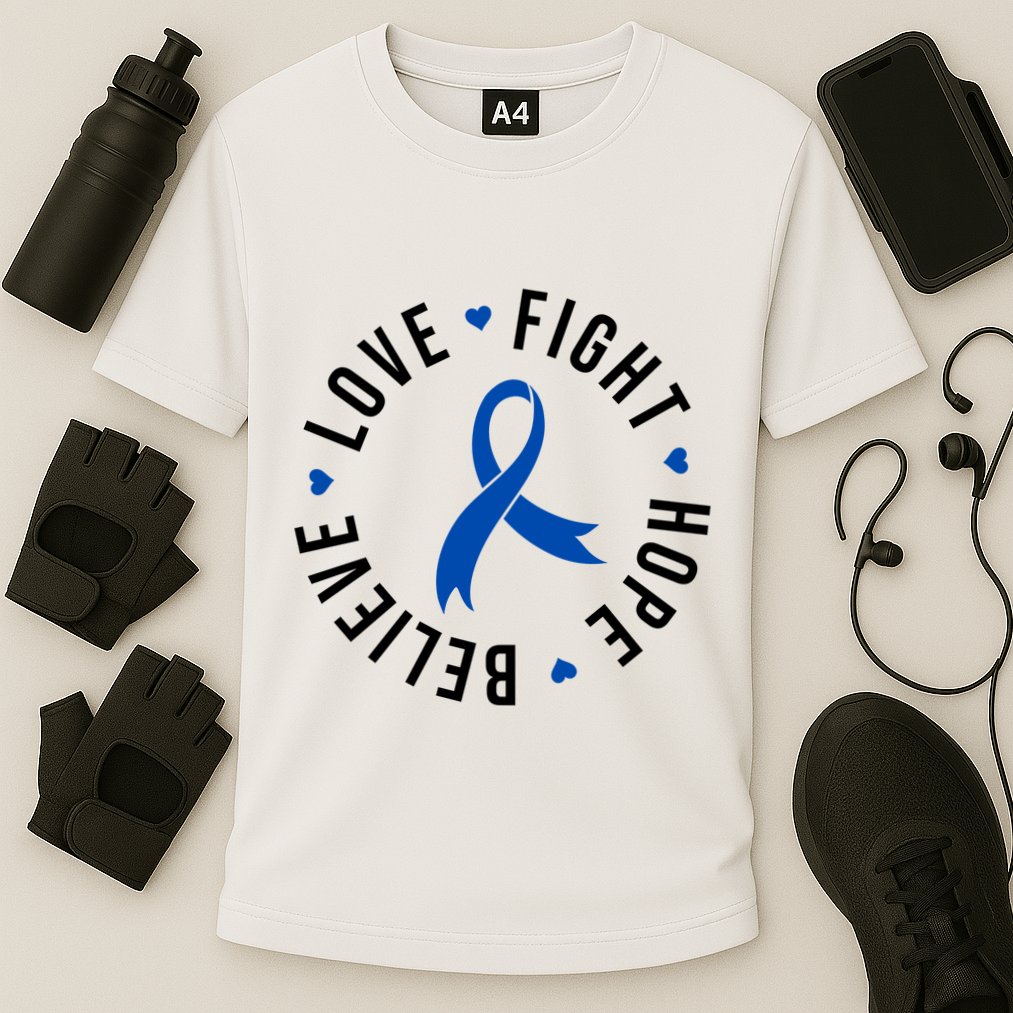 Love Fight Hope And Believe Colon Cancer Awareness Cooling Performance Crew T-Shirt