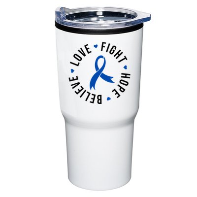 Love Fight Hope And Believe Colon Cancer Awareness Tumbler