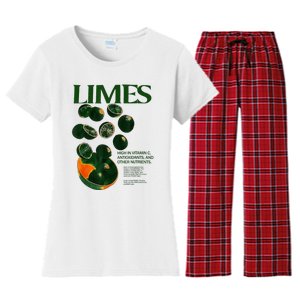 Limes Funny High In Vitamin C Antioxidants Other Nutrients Women's Flannel Pajama Set