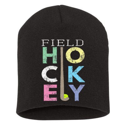 Love Field Hockey Fun Birthday Gift Product Short Acrylic Beanie