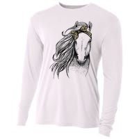 Leopard Face Horseback Riding Horse Lover Cooling Performance Long Sleeve Crew