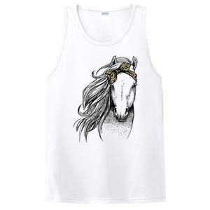 Leopard Face Horseback Riding Horse Lover PosiCharge Competitor Tank