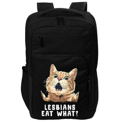 Lesbian Feline Humor: Lesbians Eat What? For Cat Lovers Impact Tech Backpack
