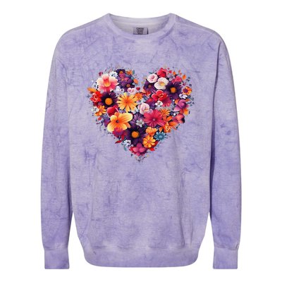 Lovely Flower Hearts Colorblast Crewneck Sweatshirt