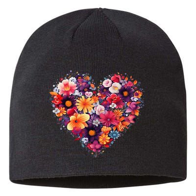 Lovely Flower Hearts Sustainable Beanie