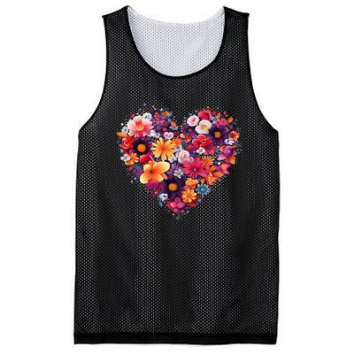 Lovely Flower Hearts Mesh Reversible Basketball Jersey Tank