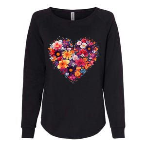 Lovely Flower Hearts Womens California Wash Sweatshirt