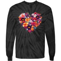 Lovely Flower Hearts Tie-Dye Long Sleeve Shirt