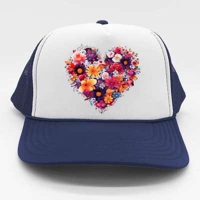 Lovely Flower Hearts Trucker Hat