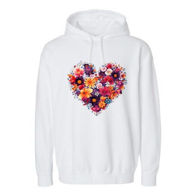 Lovely Flower Hearts Garment-Dyed Fleece Hoodie