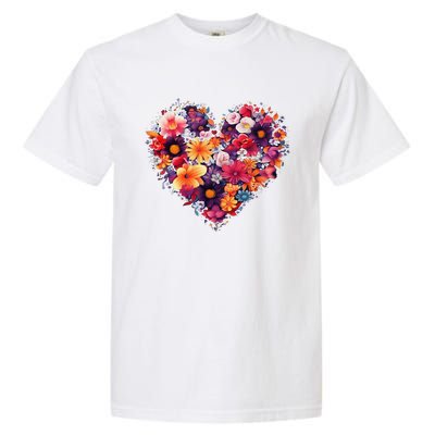 Lovely Flower Hearts Garment-Dyed Heavyweight T-Shirt