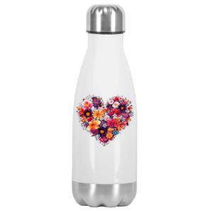 Lovely Flower Hearts Stainless Steel Insulated Water Bottle