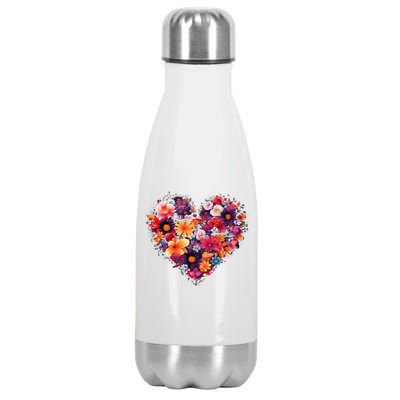 Lovely Flower Hearts Stainless Steel Insulated Water Bottle