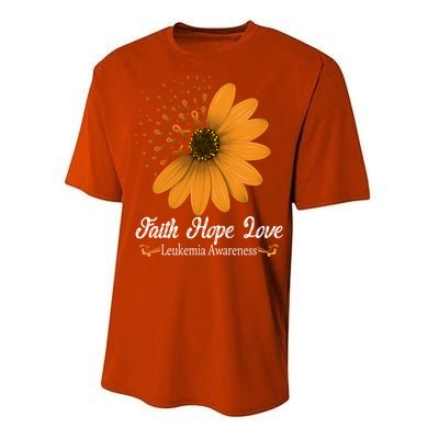 Leukemia Faith Hope Love Orange Ribbon Blood Cancer Support Gift Performance Sprint T-Shirt