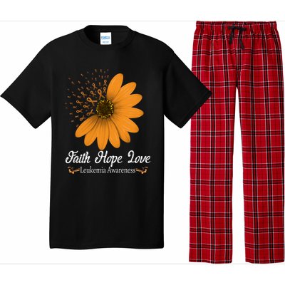 Leukemia Faith Hope Love Orange Ribbon Blood Cancer Support Gift Pajama Set