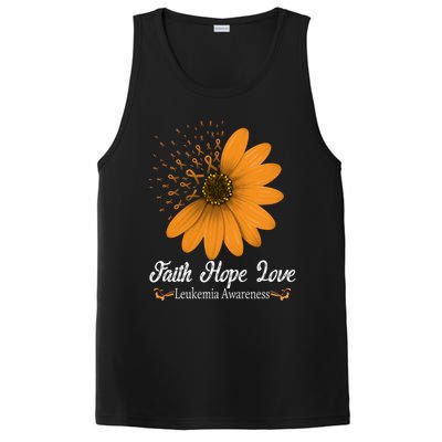 Leukemia Faith Hope Love Orange Ribbon Blood Cancer Support Gift PosiCharge Competitor Tank