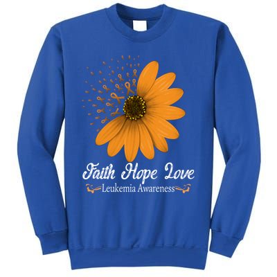 Leukemia Faith Hope Love Orange Ribbon Blood Cancer Support Gift Sweatshirt