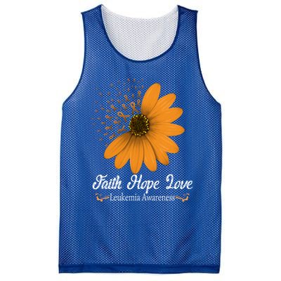 Leukemia Faith Hope Love Orange Ribbon Blood Cancer Support Gift Mesh Reversible Basketball Jersey Tank