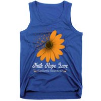 Leukemia Faith Hope Love Orange Ribbon Blood Cancer Support Gift Tank Top