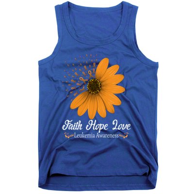 Leukemia Faith Hope Love Orange Ribbon Blood Cancer Support Gift Tank Top