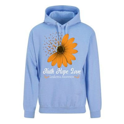 Leukemia Faith Hope Love Orange Ribbon Blood Cancer Support Gift Unisex Surf Hoodie