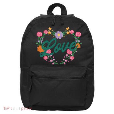 Love Floral Heart 16 in Basic Backpack