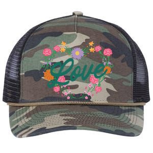 Love Floral Heart Retro Rope Trucker Hat Cap