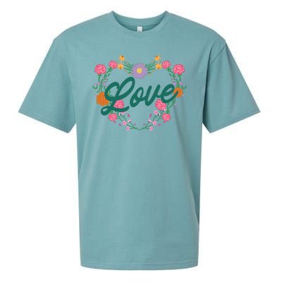 Love Floral Heart Sueded Cloud Jersey T-Shirt