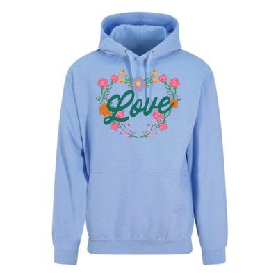 Love Floral Heart Unisex Surf Hoodie