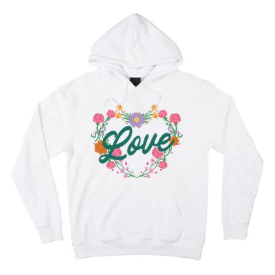 Love Floral Heart Hoodie