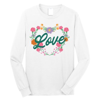 Love Floral Heart Long Sleeve Shirt