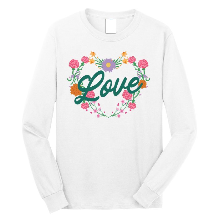 Love Floral Heart Long Sleeve Shirt