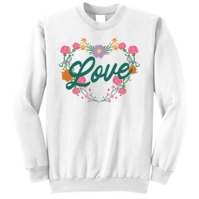 Love Floral Heart Sweatshirt