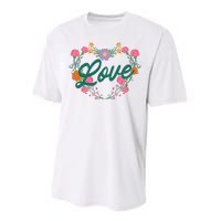 Love Floral Heart Performance Sprint T-Shirt