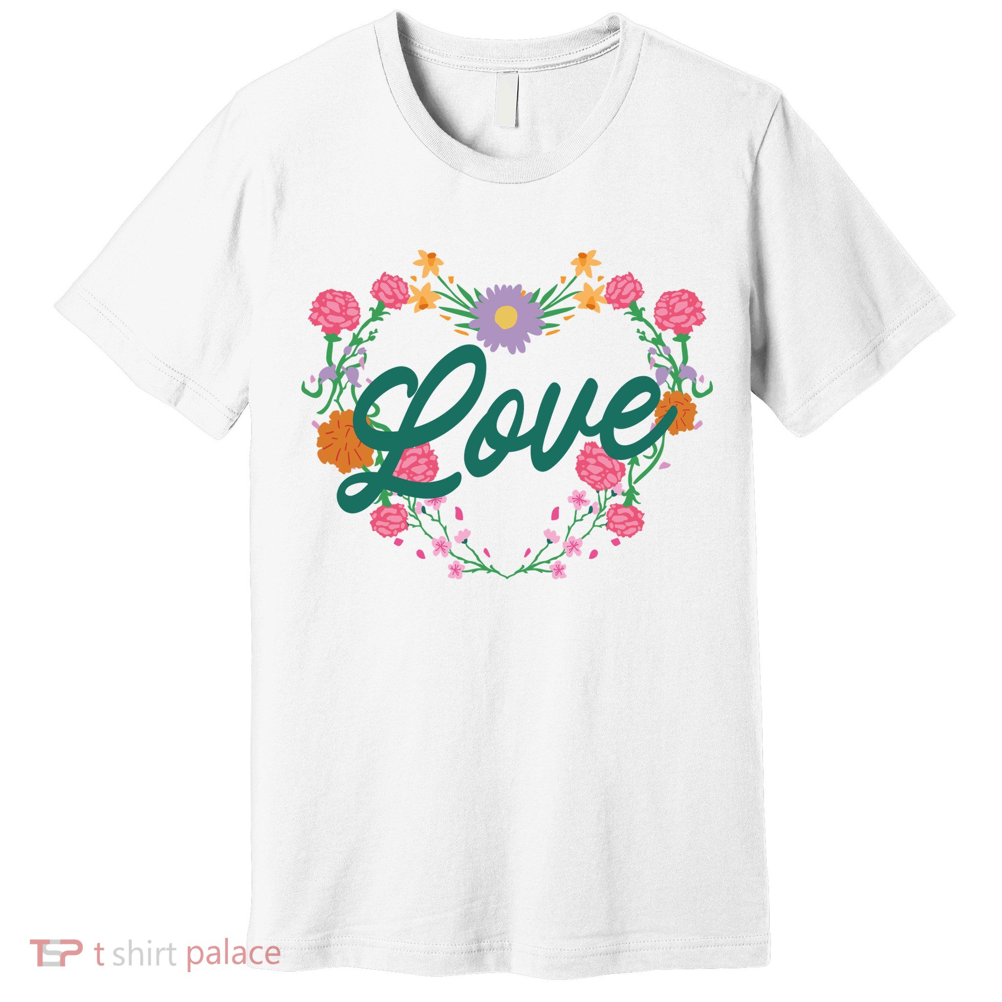 Love Floral Heart Premium T-Shirt