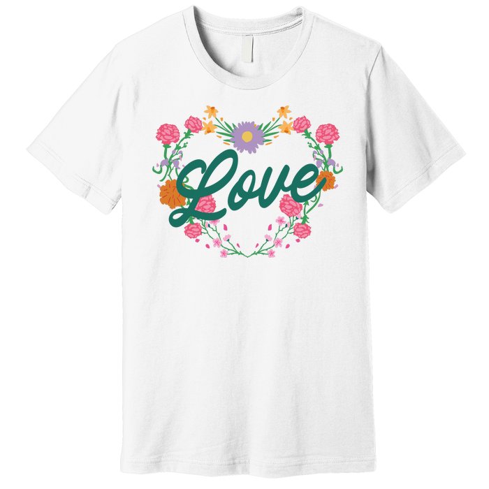 Love Floral Heart Premium T-Shirt