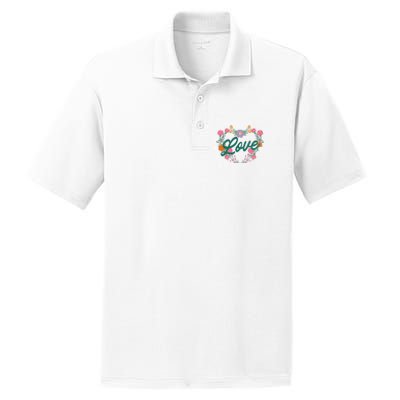 Love Floral Heart PosiCharge RacerMesh Polo