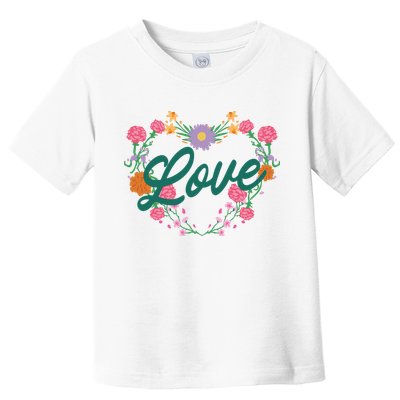 Love Floral Heart Toddler T-Shirt