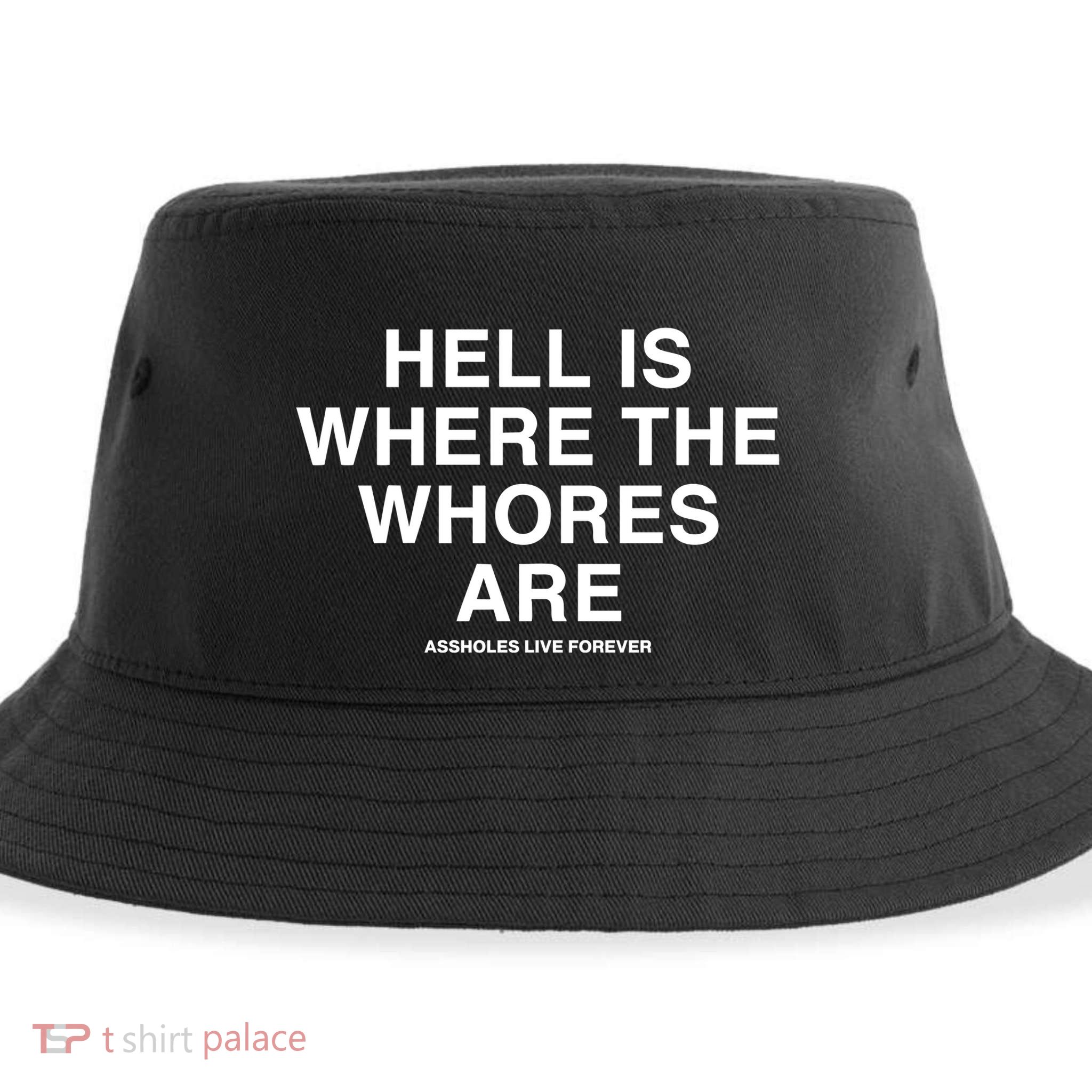 Linda Finegold Hell Is Where The Whores Are Sustainable Bucket Hat