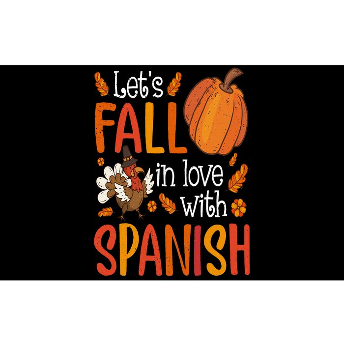 Lets Fall In Love With Spanish Teacher Thanksgiving Bumper Sticker