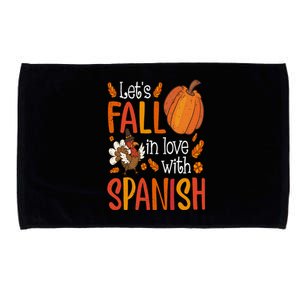 Lets Fall In Love With Spanish Teacher Thanksgiving Microfiber Hand Towel