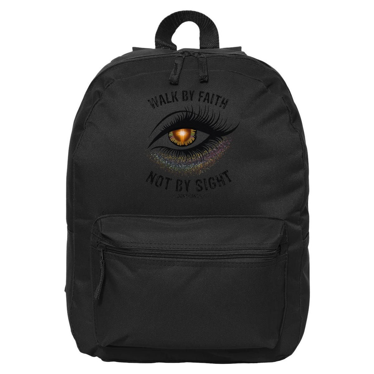 LGBTQ Faith Jesus Walk By Faith Not By Sight Angel Eye 16 in Basic Backpack