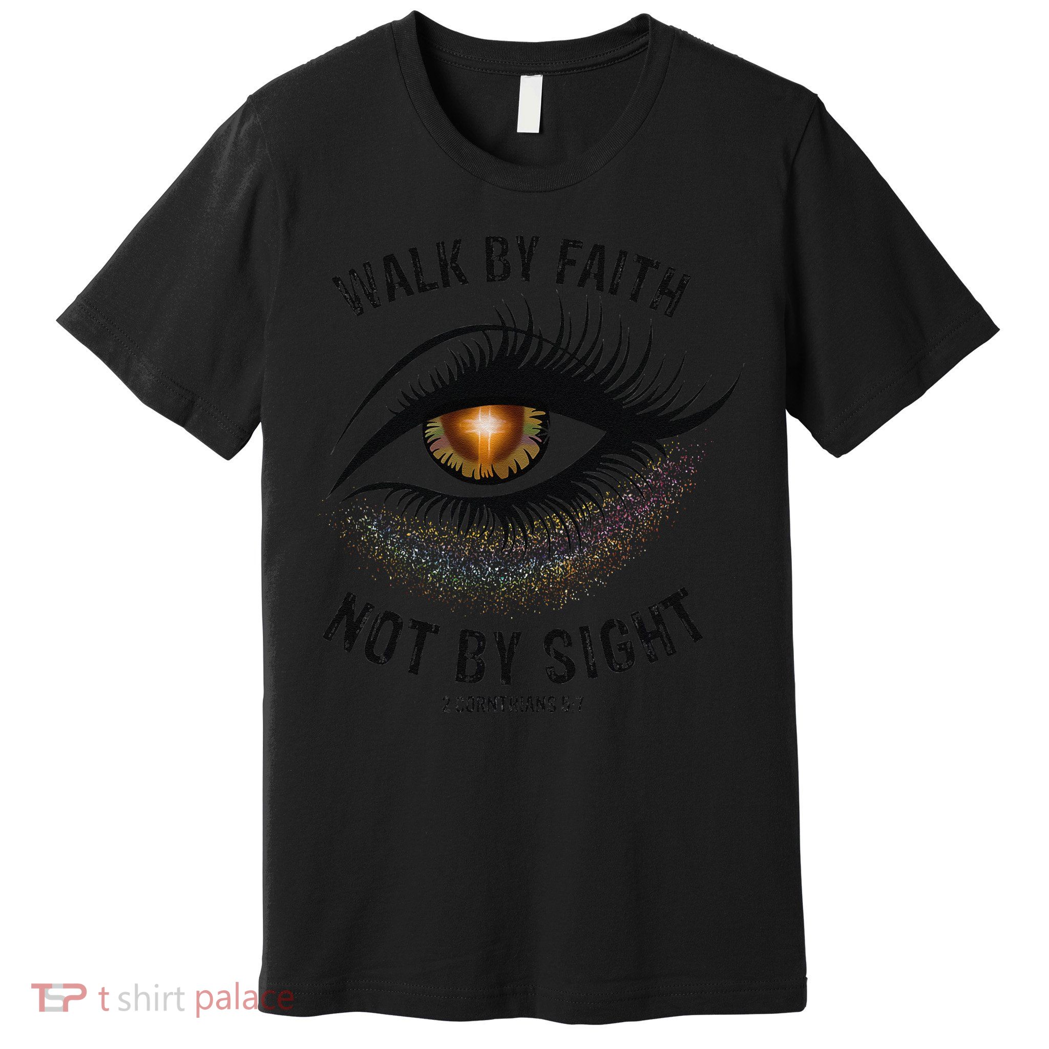 LGBTQ Faith Jesus Walk By Faith Not By Sight Angel Eye Premium T-Shirt