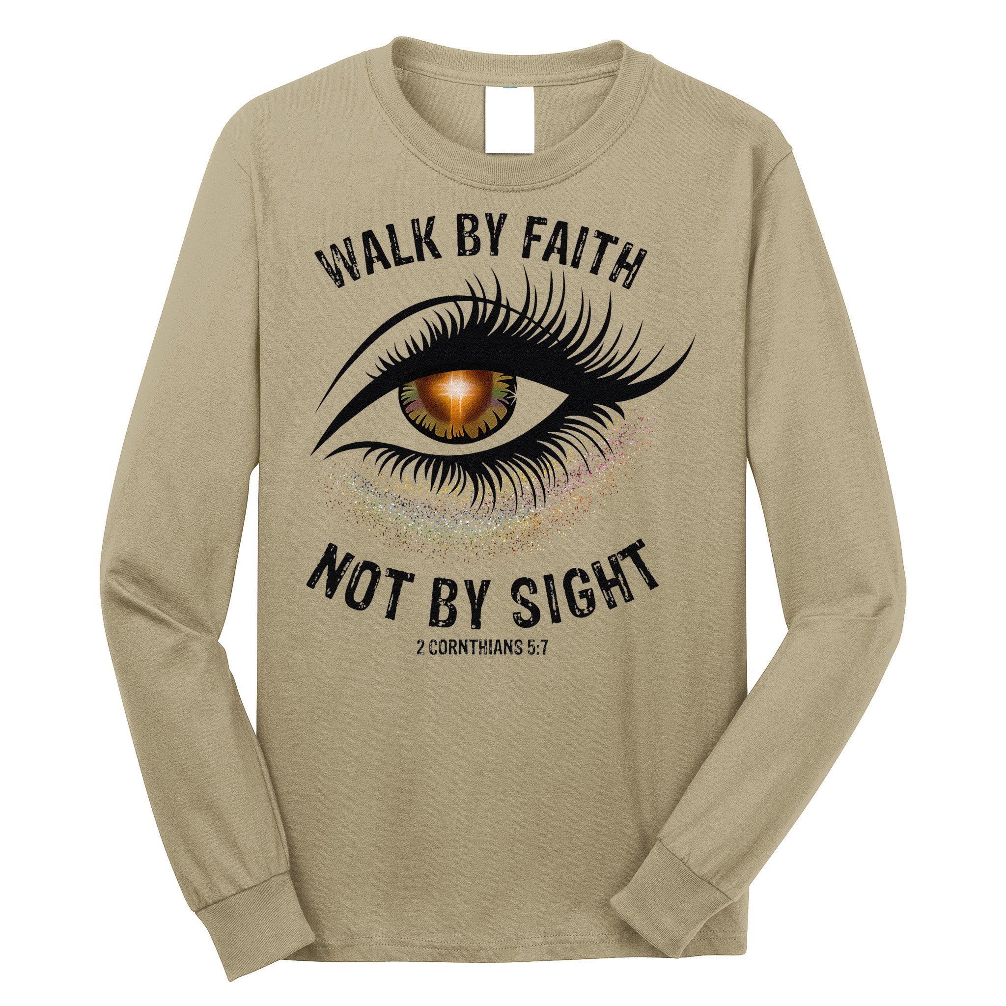 LGBTQ Faith Jesus Walk By Faith Not By Sight Angel Eye Long Sleeve Shirt
