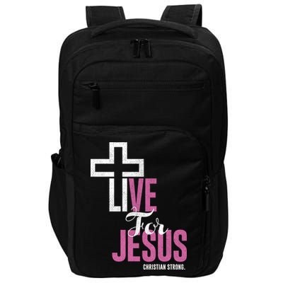 Live For Jesus Christian Bible Religious Impact Tech Backpack