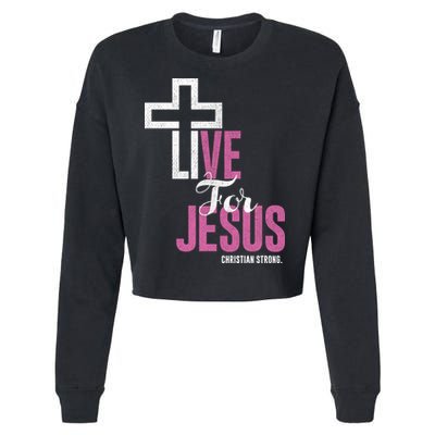 Live For Jesus Christian Bible Religious Cropped Pullover Crew